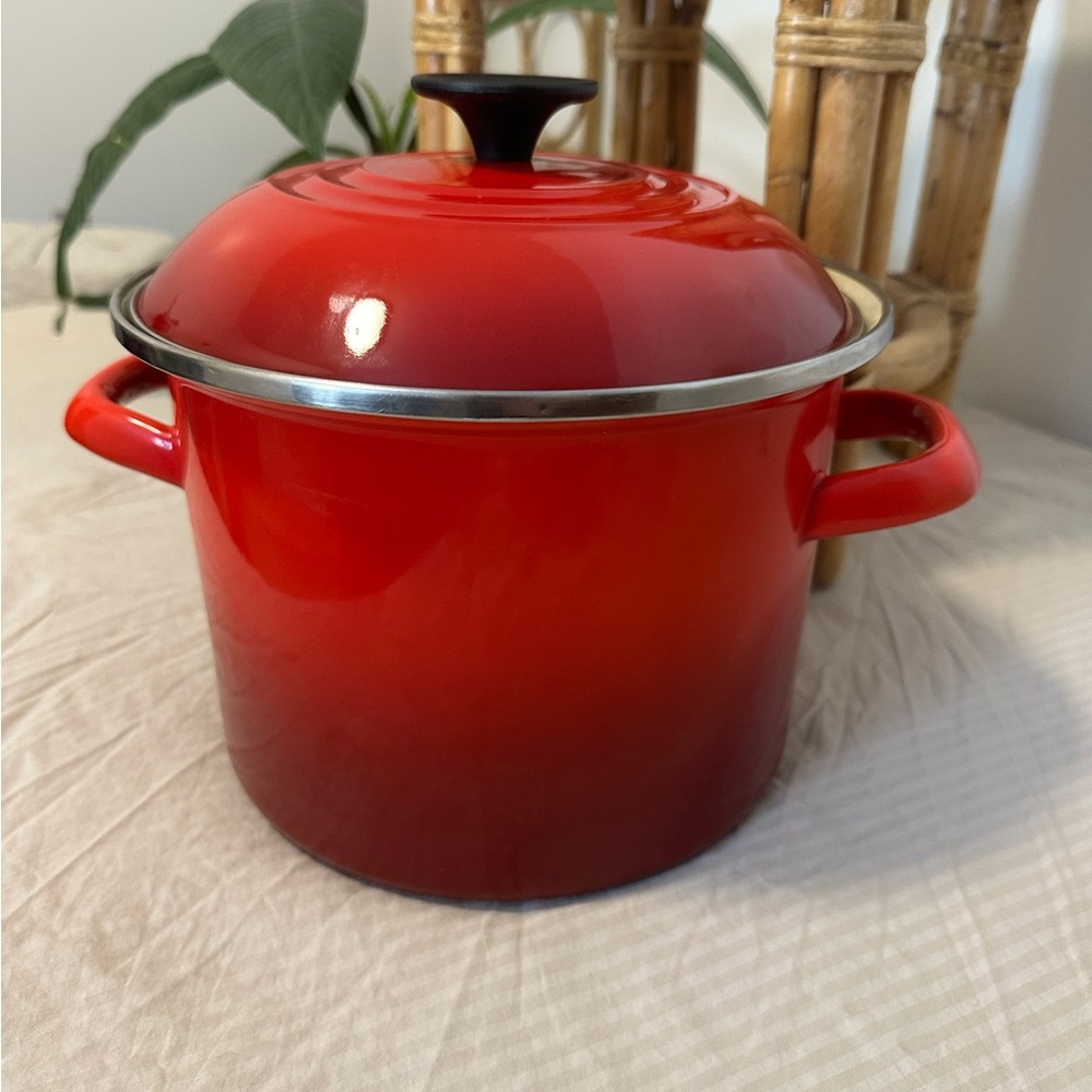 Le Crueset Red Enamel Cast Iron Dutch Oven